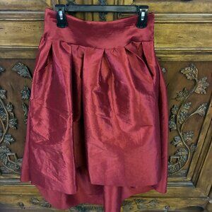 Kafé Red High Low Bow Taffeta Skirt Women Size S Cocktail Party Guest